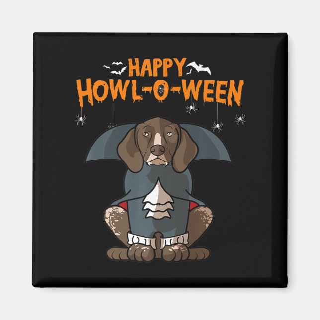 Howloween German Shorthaired Pointer Dog Halloween Magnet (Front)