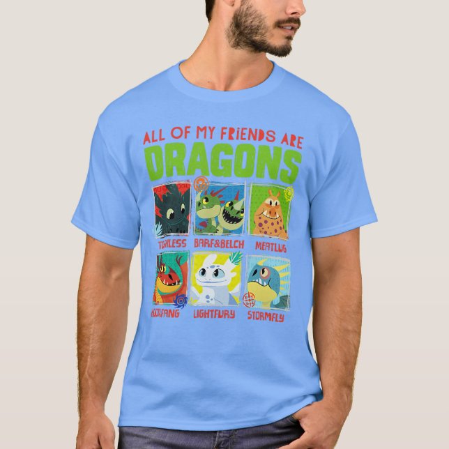 Howorain Your Dragon 3 Hidden World Dragon Friends T-Shirt (Front)