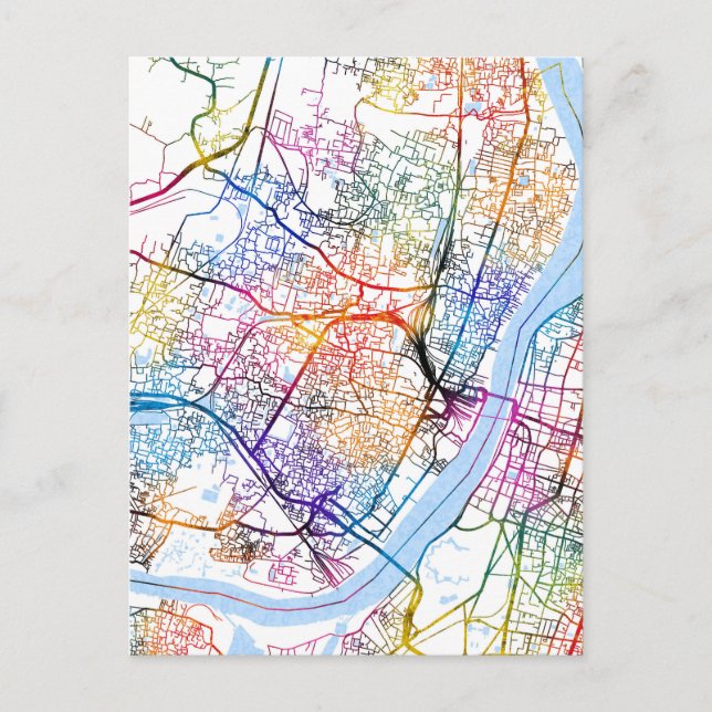 Howrah West Bengal City Map Postcard (Front)