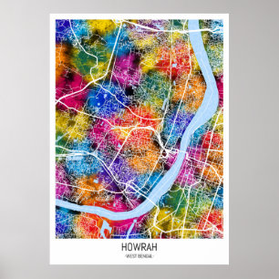 Howrah West Bengal City Map Poster