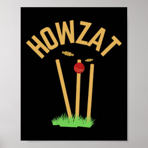 Howzat Cricket Fan Wicked Bowled Gift Tsman Bowler Poster