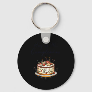 Hoy Es Mi Cumpleaños Con Cake Spanish Birthday Gif Key Ring