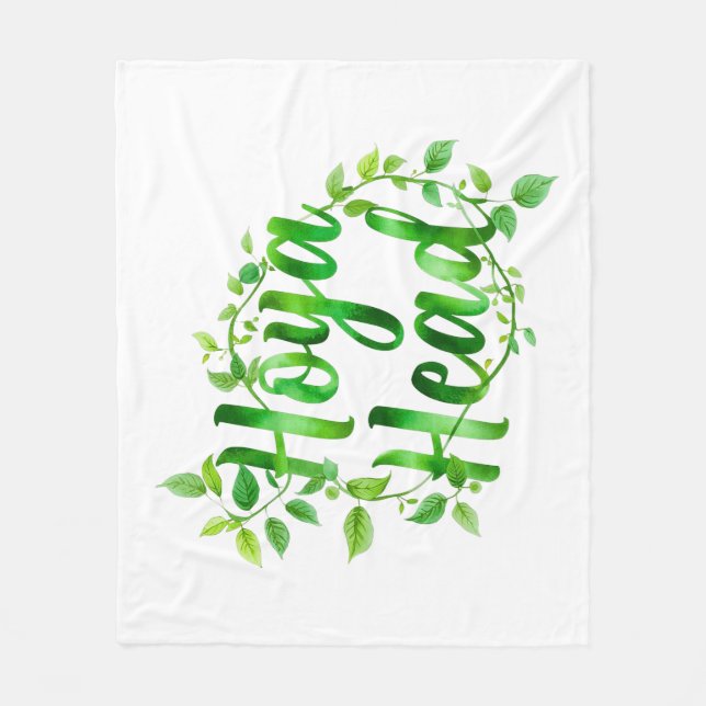 Hoya Head Plant Lover Design – Cute Minimalist Bot Fleece Blanket (Front)