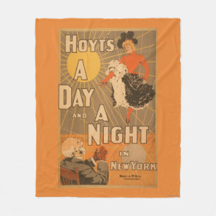 Hoyt's A day and a night in New York City Play Fleece Blanket