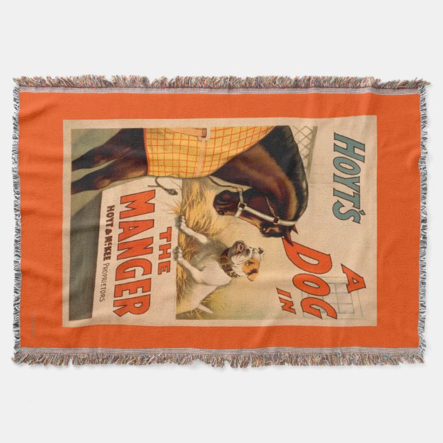 Hoyt's A dog in the Manger Theatre Poster Throw Blanket (Front)