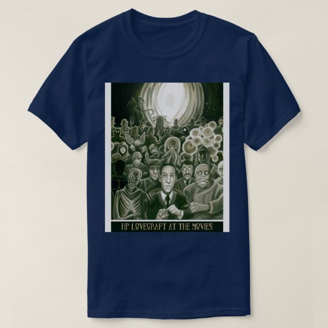 HP Lovecraft At The Movies T-Shirt (Design Front)