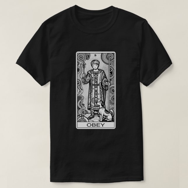 HP Lovecraft Style THE FOOL TAROT CARD TEE  (Design Front)