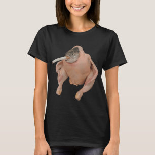 HQ Fish Face Chicken Smoking a Cigarette Meme T-Shirt