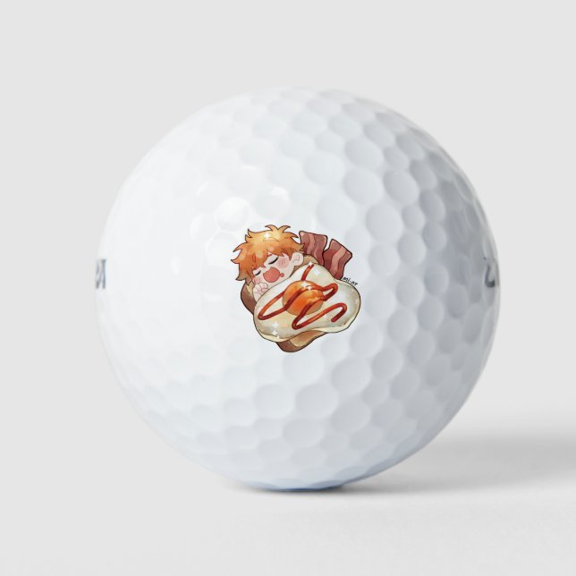 [HQ x Breakfast] Hinata - Egg Bacon Toast Golf Balls (Front)