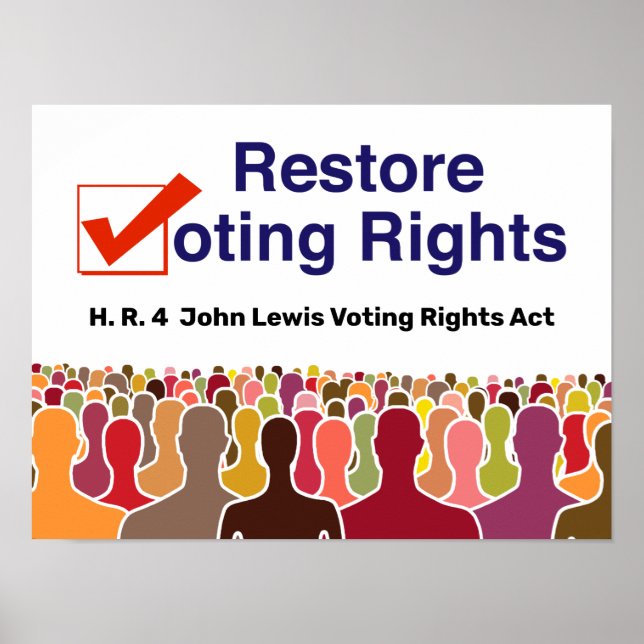 HR4 John Lewis Voting Rights Act Poster (Front)