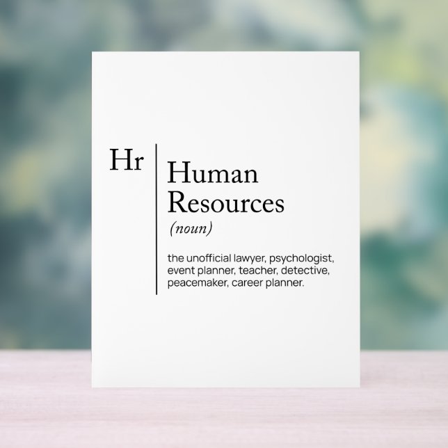 HR Definition dictionnary Acrylic Sign (Neutral)