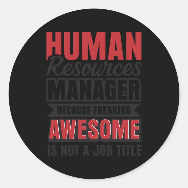 Hr Hu Resources Ager Recruiter Classic Round Sticker (Front)