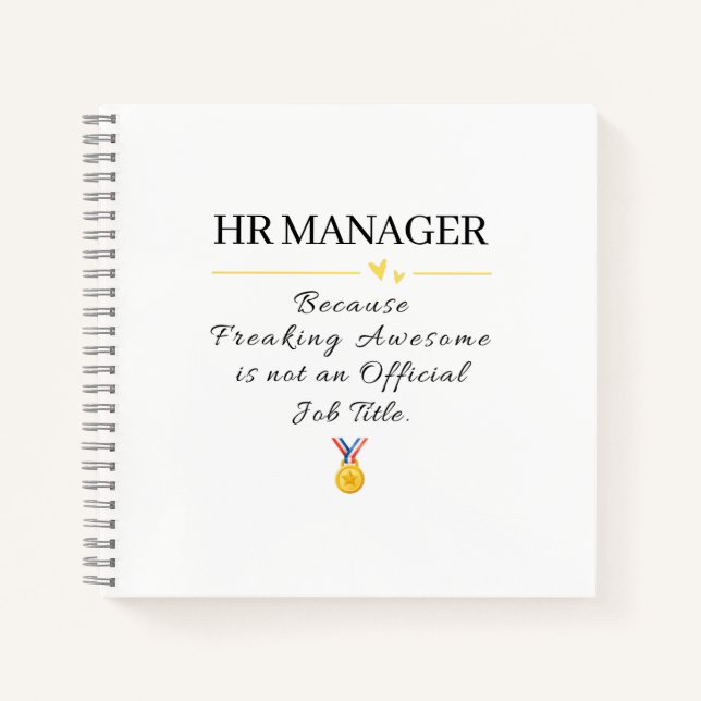 HR Manager Boss Thank You Notebook (Front)