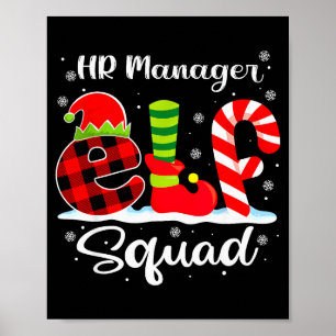 Hr Manager Elf Squad Christmas Recruiter Matching  Poster