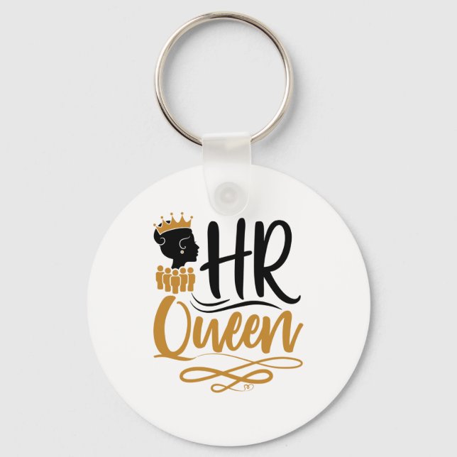 HR Queen Human Resources Women Key Ring (Front)
