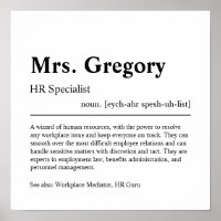 HR Specialist Personalised Gift Poster