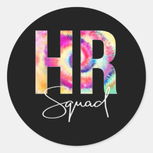 HR Squad Tie Dye Back To School women appreciation Classic Round Sticker