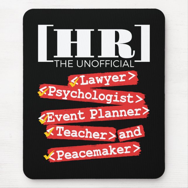 HR Unofficial Funny Human Resources Staff Mouse Pad (Front)