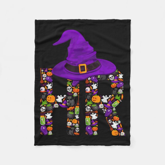 Hr Witch Human Resources Pumpkin Halloween Costume Fleece Blanket (Front)
