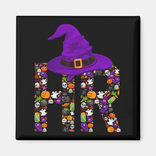 Hr Witch Human Resources Pumpkin Halloween Costume Magnet (Front)
