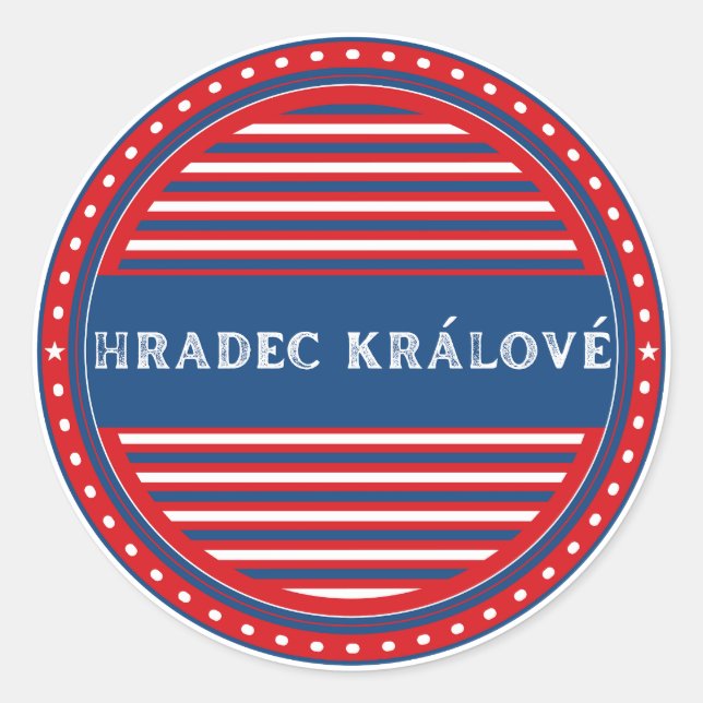 Hradec Kralove City Pride Emblem – Czech Identity Classic Round Sticker (Front)