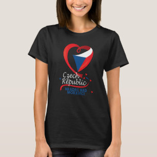 Hradec Nad Moravici Czech Republic Heart Flag Embl T-Shirt