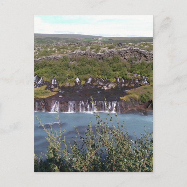 Hraunfossar waterfall in Iceland Postcard (Front)
