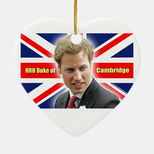 HRH Duke of Cambridge - Stunning! Ceramic Tree Decoration (Back)