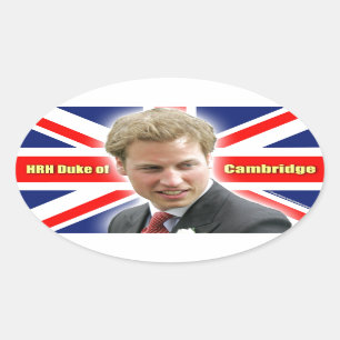 HRH Duke of Cambridge - Stunning! Oval Sticker