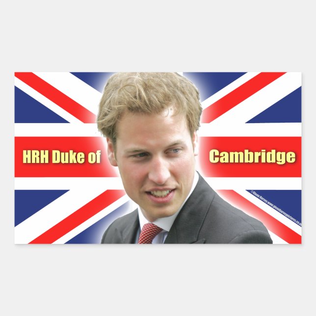 HRH Duke of Cambridge - Stunning! Rectangular Sticker (Front)