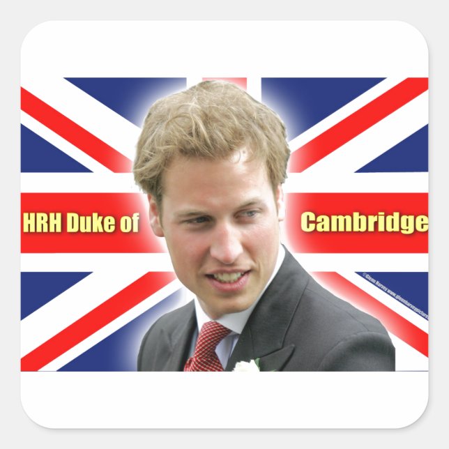 HRH Duke of Cambridge - Stunning! Square Sticker (Front)
