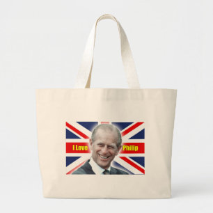 HRH Duke of Einburgh - I love Philip Large Tote Bag
