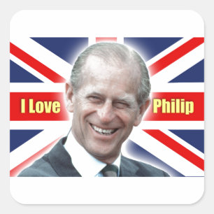 HRH Duke of Einburgh - I love Philip Square Sticker