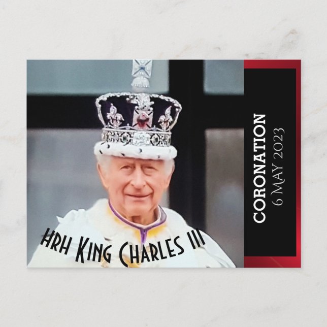 HRH King Charles III coronation commemorative Postcard (Front)