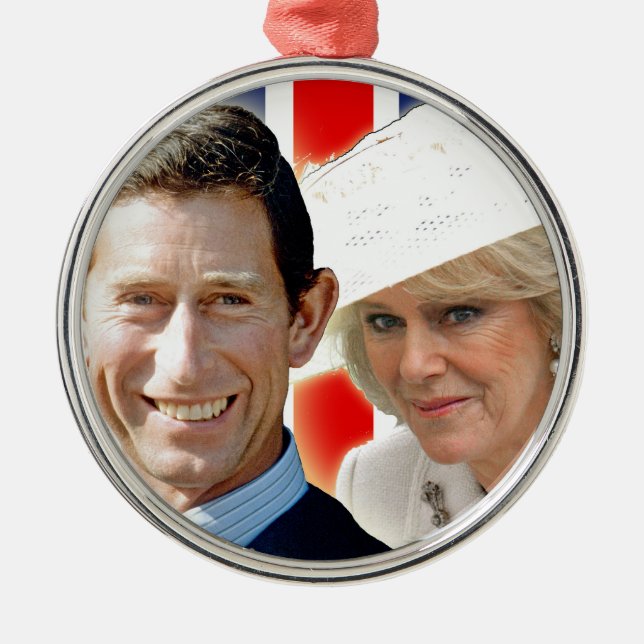 HRH Prince Charles & HRH Duchess of Cornwall Metal Tree Decoration (Front)