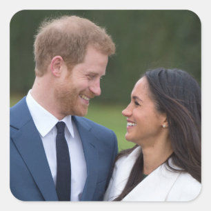 HRH Prince Harry and Meghan Markle Royal Wedding Square Sticker