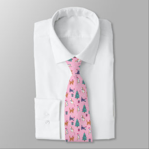 hristmas Cats and Trees Holiday Pattern Tie