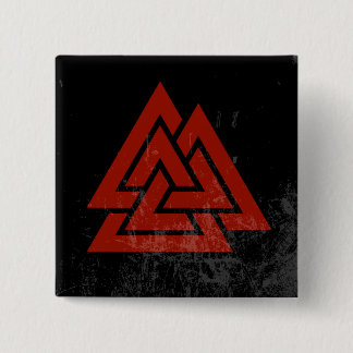 Hrungnir's Heart (red & black grunge) 15 Cm Square Badge
