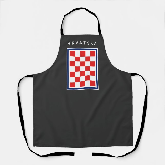 Hrvatska Checker Blue Border Apron (Front)