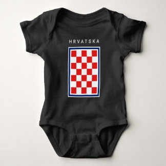 Hrvatska Checker Blue Border Baby Bodysuit