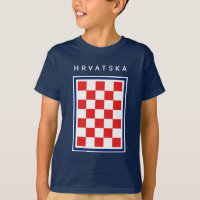 Hrvatska Checker Blue Border