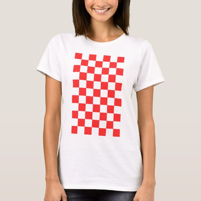 Hrvatska Croatia Red Squares T-Shirt (Front)