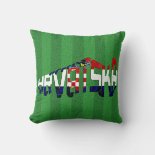 Hrvatska Croatia Soccer Calligram Cushion