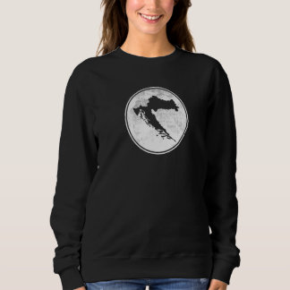 Hrvatska Map Vintage Croatian Croatia Sweatshirt
