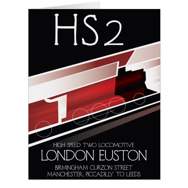 HS2 vintage train poster, (Front)