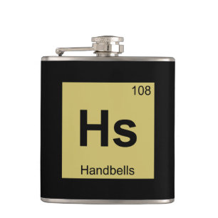 Hs - Handbells Percussion Chemistry Periodic Table Hip Flask
