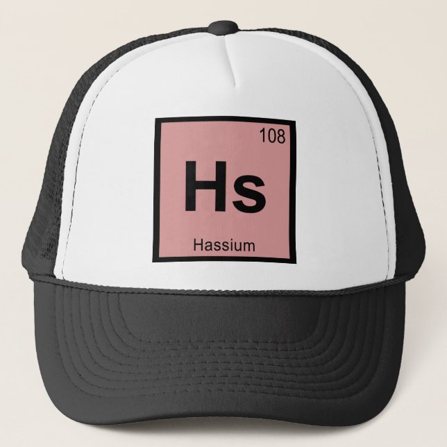 Hs - Hassium Chemistry Periodic Table Symbol Trucker Hat (Front)