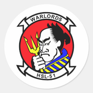 HSL-51 Warlords Classic Round Sticker