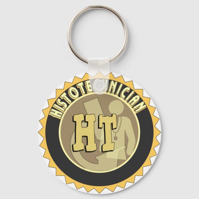 HT BADGE  HISTOTECHNICIAN HISTOLOGY TECH LOGO KEY RING (Front)