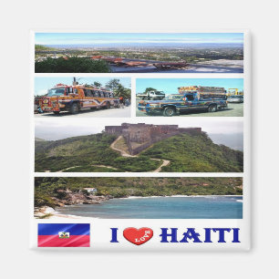 HT - Haiti - I Love - Collage Magnet